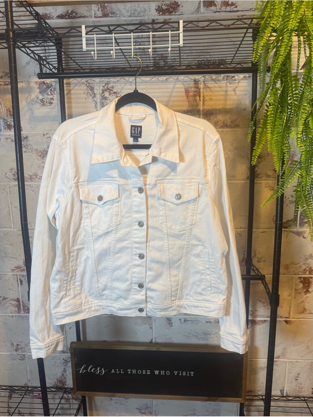 GAP Women's White Denim Jacket